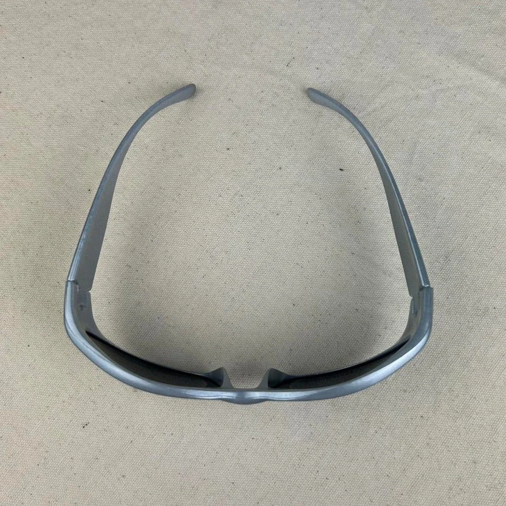 Vintage Y2K surfer style silver rounded sunglasses cyber grunge techno